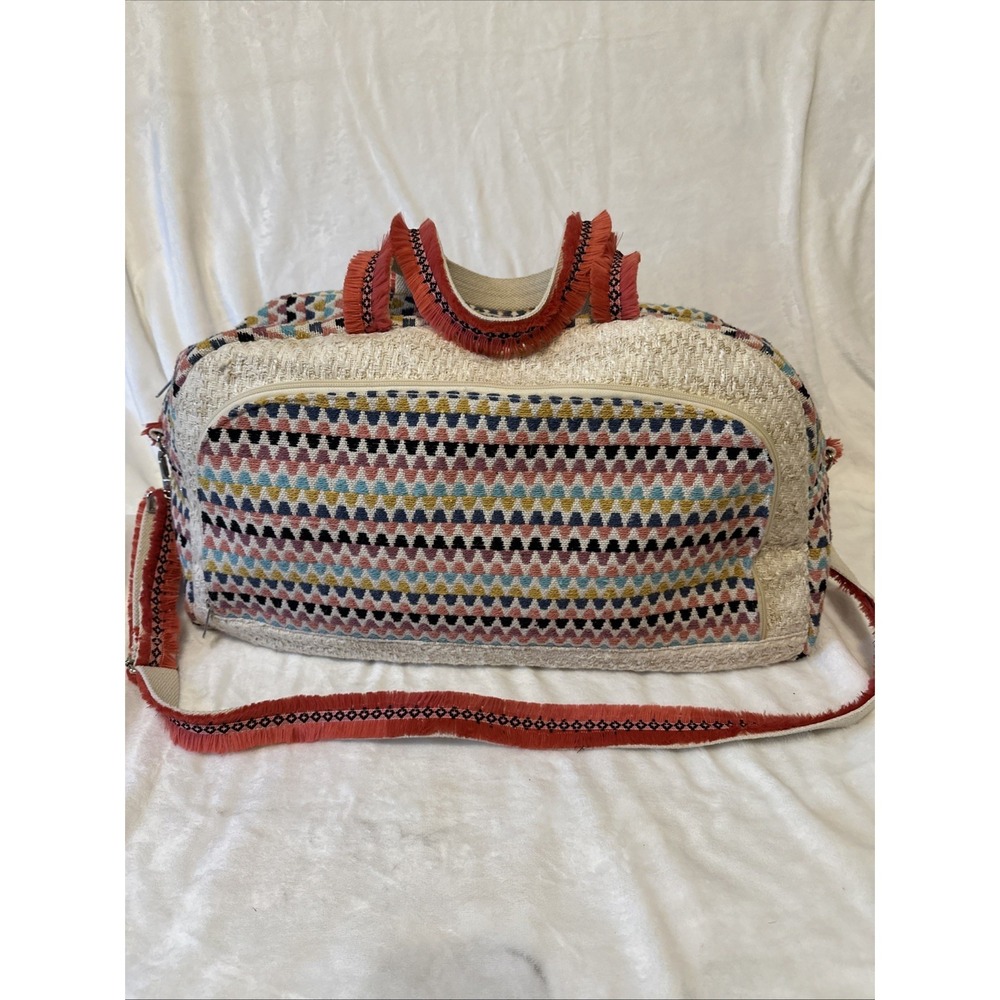 Jane Marie Large Weekender Travel Tote Bag Multicolor Boho